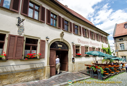 Klosterbräu's front entrance terrace